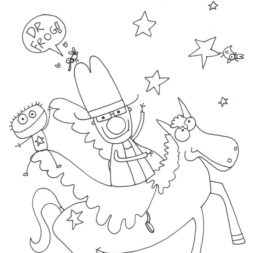 dessin à colorier Dr Frog cheval