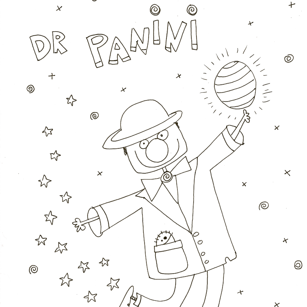 Dr Panini dessin à colorier chapeau melon