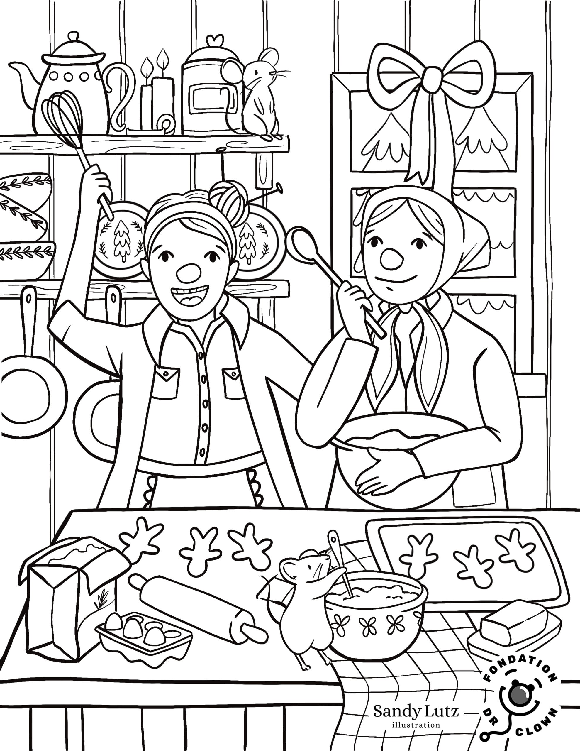 Dre Petite Laine Dre Louloushka biscuits de Noël dessin à colorier 2024